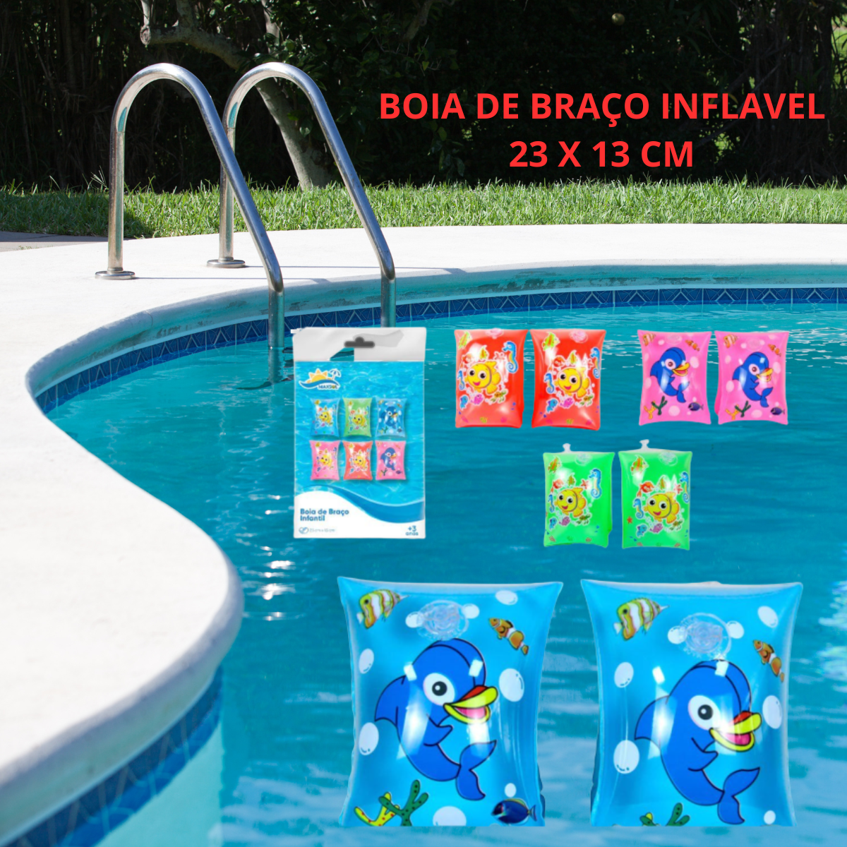 BOIA INFLÁVEL DE BRAÇO BICHINHOS AQUÁTICOS