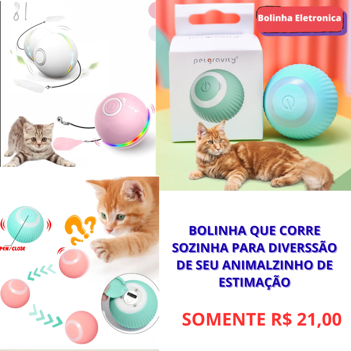 BOLINHA ELETRÔNICA GATO