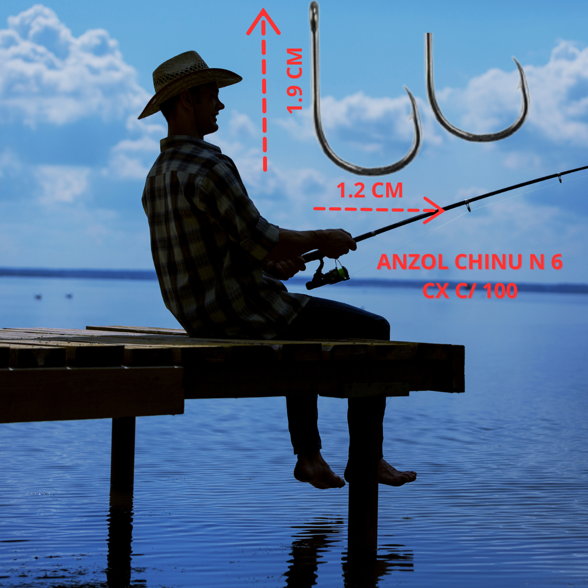 ANZOL CHINU BLACKNICKEL  6 C/ 100 UND,